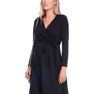Black Seraphine Maternity Wrap Dress- Like New